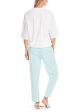 MARC CAIN COLLECTIONS White 100% Cotton Blouse With Print | YC 55.06 J52 MARC CAIN COLLECTIONS White 100% Cotton Blouse With Print | YC 55.06 J52