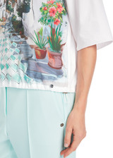 MARC CAIN COLLECTIONS White 100% Cotton Blouse With Print | YC 55.06 J52 MARC CAIN COLLECTIONS White 100% Cotton Blouse With Print | YC 55.06 J52