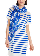 MARC CAIN COLLECTIONS Gentian Delicate Scarf With Painting Print | YC B4.07 Z35