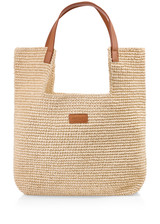 MARC CAIN COLLECTIONS Powder Cream Shopper Bag In Raffia Look | YC T6.04 Z23