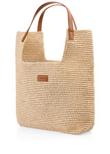 MARC CAIN COLLECTIONS Powder Cream Shopper Bag In Raffia Look | YC T6.04 Z23