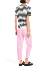 MARC CAIN SPORTS White And Black Striped Ribbed T-Shirt | YS 48.46 J90 MARC CAIN SPORTS White And Black Striped Ribbed T-Shirt | YS 48.46 J90