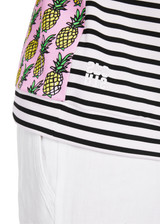 MARC CAIN SPORTS Fresh Pink T-Shirt With Pineapples And Stripes | YS 48.50 J72 MARC CAIN SPORTS Fresh Pink T-Shirt With Pineapples And Stripes | YS 48.50 J72