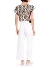 MARC CAIN SPORTS White Wigan Trousers With Pineapple Patch | YS 82.25 D11 MARC CAIN SPORTS White Wigan Trousers With Pineapple Patch | YS 82.25 D11