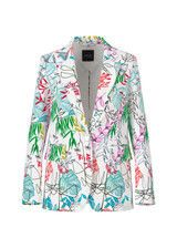 MARC CAIN COLLECTIONS Breath Trendy Blazer With All-Over Leaf Motif | YC 34.32 W64