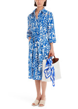 MARC CAIN COLLECTIONS Gentian Shirt Dress With Painting Print | YC 21.37 W68