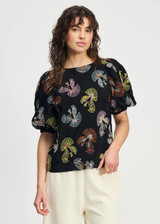POM Black Top - Embroidery Sky Black | SP9136 POM Black Top - Embroidery Sky Black | SP9136