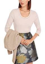 MARC CAIN COLLECTIONS Deep Pearl T-Shirt With Pearl Embellishment | YC 48.25 J15 MARC CAIN COLLECTIONS Deep Pearl T-Shirt With Pearl Embellishment | YC 48.25 J15