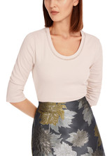 MARC CAIN COLLECTIONS Deep Pearl T-Shirt With Pearl Embellishment | YC 48.25 J15 MARC CAIN COLLECTIONS Deep Pearl T-Shirt With Pearl Embellishment | YC 48.25 J15