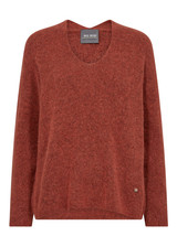 MOS MOSH Burnt Ochre Mmthora V-Neck Knit | 153900 MOS MOSH Burnt Ochre Mmthora V-Neck Knit | 153900