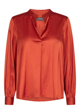 MOS MOSH Burnt Ochre Mmenfa Satin Blouse | 155980