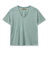 MOS MOSH Wasabi Mmjill V-Ss Stripe Tee | 159200 MOS MOSH Wasabi Mmjill V-Ss Stripe Tee | 159200