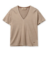 MOS MOSH Cinnamon Swirl Mmjill V-Ss Stripe Tee | 159200