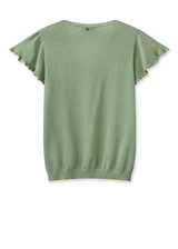 MOS MOSH Smoke Green Mmganna V-Neck Knit Top | 158900