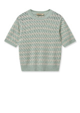 MOS MOSH Smoke Green Mmkarin Ss Linen Knit | 158910 MOS MOSH Smoke Green Mmkarin Ss Linen Knit | 158910