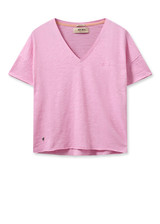 MOS MOSH Begonia Pink Glory V-Ss Tee | 152350 MOS MOSH Begonia Pink Glory V-Ss Tee | 152350