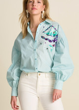 POM Aqua Blue Blouse | SP7732