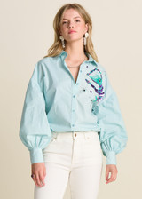 POM Aqua Blue Blouse | SP7732