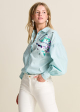 POM Aqua Blue Blouse | SP7732
