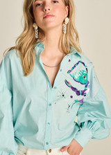 POM Aqua Blue Blouse | SP7732