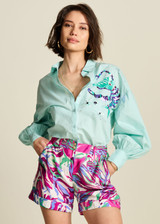 POM Aqua Blue Blouse | SP7732