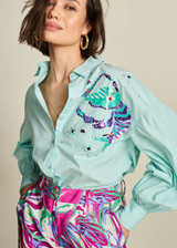 POM Aqua Blue Blouse | SP7732