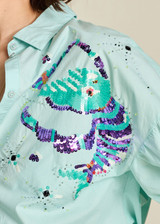 POM Aqua Blue Blouse | SP7732