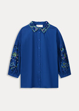 POM Embroidery Ink Blue Blouse | SP7745 POM Embroidery Ink Blue Blouse | SP7745