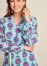 POM Georgie Flower Aqua Dress | SP7754 POM Georgie Flower Aqua Dress | SP7754