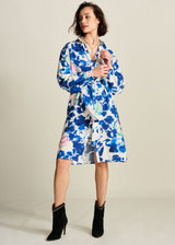 POM Crane Birds Blue Dress | SP7761 POM Crane Birds Blue Dress | SP7761