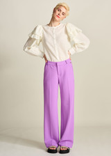 POM Pique Wide Leg Purple Pants | SP7771 POM Pique Wide Leg Purple Pants | SP7771