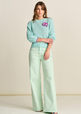 POM Wide Leg Aqua Blue Jeans | SP7775 POM Wide Leg Aqua Blue Jeans | SP7775
