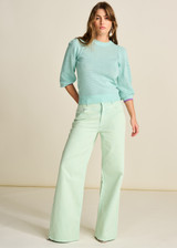 POM Wide Leg Aqua Blue Jeans | SP7775 POM Wide Leg Aqua Blue Jeans | SP7775