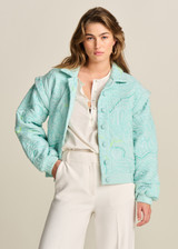 POM Quilted Aqua Blue Jacket | SP7785 POM Quilted Aqua Blue Jacket | SP7785