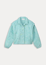 POM Quilted Aqua Blue Jacket | SP7785 POM Quilted Aqua Blue Jacket | SP7785