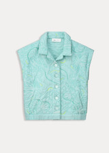 POM Quilted Aqua Blue Jacket | SP7785 POM Quilted Aqua Blue Jacket | SP7785