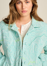 POM Quilted Aqua Blue Jacket | SP7785 POM Quilted Aqua Blue Jacket | SP7785