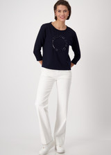 MONARI Blue Shirt With 3D Emblem | 409104 MONARI Blue Shirt With 3D Emblem | 409104