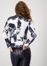 MONARI Blue Blazer With Floral Print | 409359 MONARI Blue Blazer With Floral Print | 409359