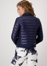 MONARI Blue Quilted Jacket With Neoprene | 409367 MONARI Blue Quilted Jacket With Neoprene | 409367