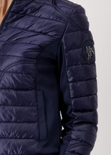 MONARI Blue Quilted Jacket With Neoprene | 409367 MONARI Blue Quilted Jacket With Neoprene | 409367