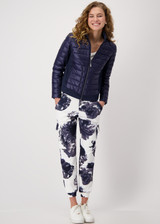 MONARI Blue Quilted Jacket With Neoprene | 409367 MONARI Blue Quilted Jacket With Neoprene | 409367