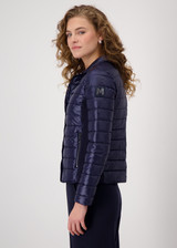 MONARI Blue Quilted Jacket With Neoprene | 409035 MONARI Blue Quilted Jacket With Neoprene | 409035