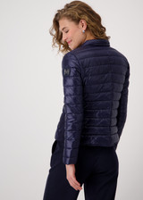 MONARI Blue Quilted Jacket With Neoprene | 409035 MONARI Blue Quilted Jacket With Neoprene | 409035