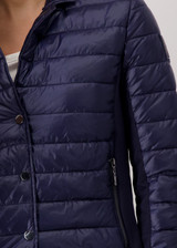 MONARI Blue Quilted Jacket With Neoprene | 409035 MONARI Blue Quilted Jacket With Neoprene | 409035