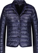 MONARI Blue Quilted Jacket With Neoprene | 409035 MONARI Blue Quilted Jacket With Neoprene | 409035