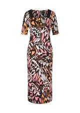 MARC CAIN COLLECTIONS Bright Candy Pink Fitted Dress In Scuba Jersey | YC 21.13 J07 MARC CAIN COLLECTIONS Bright Candy Pink Fitted Dress In Scuba Jersey | YC 21.13 J07
