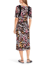 MARC CAIN COLLECTIONS Bright Candy Pink Fitted Dress In Scuba Jersey | YC 21.13 J07 MARC CAIN COLLECTIONS Bright Candy Pink Fitted Dress In Scuba Jersey | YC 21.13 J07