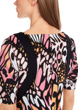 MARC CAIN COLLECTIONS Bright Candy Pink Fitted Dress In Scuba Jersey | YC 21.13 J07 MARC CAIN COLLECTIONS Bright Candy Pink Fitted Dress In Scuba Jersey | YC 21.13 J07