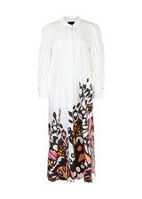 MARC CAIN COLLECTIONS Off-White Dress With Placed Print | YC 21.11 W26 MARC CAIN COLLECTIONS Off-White Dress With Placed Print | YC 21.11 W26